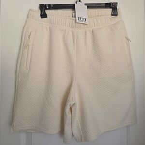 Men's Ivory Textured Shorts Joggers Jason Wu Large